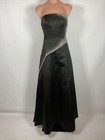 Cache Vintage Black Beaded Formal Prom Ball Gown Y2k 90s Dress Size 2 Corset