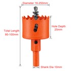 16mm 250mm Bi-metal Hole Saw Drill Bit Arbor Pilot Hole Saw - Metal Wood Plastic