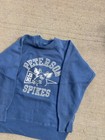 True Vintage 1960s Flock Print Raglan Blue Texas Junior Highschool Sweatshirt
