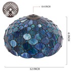 12 Inch Tiffany Stained Glass Lamp Shade Only  blue 