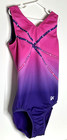Gk Elite   Am Gymnastics Leotard Adult Medium Ombre Pink Purple Nylon