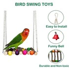 Duvindd Parakeet Toys 8 Pcs Bird Cage Swing Chewing Toys With Bells  Natural    