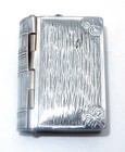 Antique Novelty Book Shaped Chrome Dual Stamp Holder Match Vesta Case