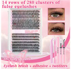 800pcs Diy Lash Extension Kit W Glue Bond Seal Tweezers Cluster Lashes Full Set