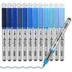 Acrylic Paint Pens - 12 Color Paint Pen Markers - Brush Tip Paint Pens For Blue