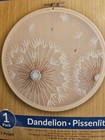 New Leisure Arts Dandelion 6    Embroidery Kit Stamped Linen Floss Hoop 