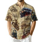 Vintage Train Hawaiian Shirt Steam Locomotive Retro Railroad Summer Tropical