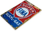 Tin Sign Fina Alkyl  Gas Oil  Station  Garage  Auto Shop  Retro Decor  A366