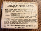 Vtg Bromo Quinine Cold   Sinus Relief Tablets-brisol-meyers Grove W pills Prop