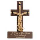 Cord Of Three Strands Ceremony Cross - Natural Wood   Rope Sign Unity Candle 