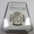 1941 Ngc Au58 - Canada Silver Fifty Cent 50c Coin  58726a