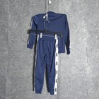 Nike Tracksuit Boys Size 4 Navy Blue White Logo Tape Zip Jacket Pants Set