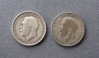 Great Britain  Two Silver 1 Florin Coins  2 Shillings  1916  1923 Km 817  817a