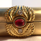 Vintage 325 Princess Marcella Borghese Lipstick Case With Mirror   Crystals