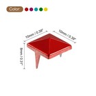 100pcs Square Pyramid Rivets  10mm Two-jaw Studs Spikes  5 Colors 