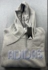 New Adidas Men s Hoodie Gray Graphic Print Pullover