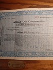 3 Different Oil Company Stock Certificates   Palmer  Marathon  Allied 