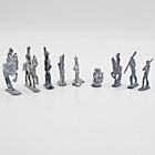 Miniature Lead Soldiers -hand Made From Molds- Lot Of 9 - Medium And Small