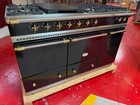 55 5 16    Lacanche Cluny 1400 Series Dual Fuel Range Black With Brass  used 2014 