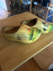 Vintage Wooden Shoes Hand Carved painted Made In Holland For Wall Hanging