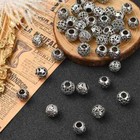 40x Antique Alloy Hollow European Large Hole Spacer Beads For Diy Jewelry Making