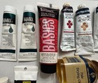 Mixed Lot Artist Acrylic Paints   Supplies Grumbacher Windsor   Newton Liquitex