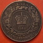 1864 New Brunswick 1 Cent Tall 6 - Vf - Lot 4622