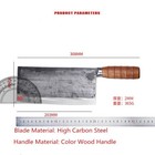 Hand Forged Chinese Cleaver Knife Kitchen Butcher Slicing Chef Meat Cutter New