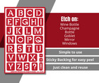 Modern Alphabet Letters Stencil Art Glass Etching Stencils Reusable Armour Etch