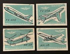 Travelstamps  Russia Matchbox Labels - Soviet Aircraft - Lot Of 4