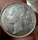  vq11 old  East India Company 1840 Victoria Silver Rupee Indian Head 11 6gm