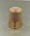 Antique 10k Yellow Gold Sewing Thimble By Waite Thresher Co  3 9g