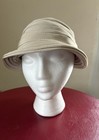 Vintage Hat Madcaps Of Ny Cloche Bucket Beige Fabric Ribbed Ribbon Band Small