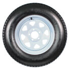 2-pack Trailer Tire Rim St205 75d15 15 In  Load C 5 Lug White Spoke Wheel