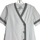 Vintage 90s Brownstone Studio White Sailor Nautical Wrap Shift Dress Size 10