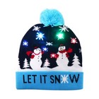  16 Pcs  Christmas Beanie Hat  With Lights  Winter Snow Knitted Hats With Lights