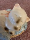 Vintage 1983 Avon Ceramic Siamese Kitty Sleeping In Basket Potpourri Sachet