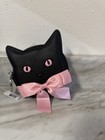 Bath   Body Works Black Cat Pink Bow Coin Purse   Creepy Cat Pocketbac Holder