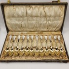 Set Of 12 Antique German 800 Silver Teaspoons - 114g Boxed - Sterling 