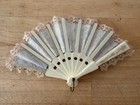 Vintage Victorian Style Small Wall Fan Wall Decor     Lace Trim