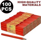 100 Pcs Heavy Duty Octagonal Hard Black Carpenter Pencils For Woodworking And Co
