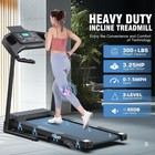 Treadmill With Incline  3 5hp Heavy Duty Folding Treadmill For Home  300lbs