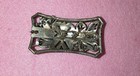 Vintage Women s Silver Metal Rectangular Floral Filigree Dress Clip