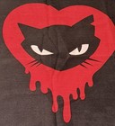 2005 Goth Emily The Strange Black Red Heart Kitty Cat Pillowcase Original  Case