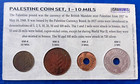 Israel Palestine British Mandate Lot Of 4 Coins Set 1  2  5   10 Mils 1927-1946