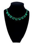 Antique Victorian Art Deco 1910s Vauxhall Green Glass Necklace London Gr Britain