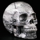Huge 5 0  Picasso Jasper Carved Crystal Skull  Realistic  Crystal Healing