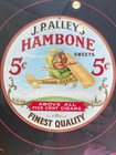 1920 s Antique J p  Alley s Hambone Sweets 5   Cigar Airplane Fan Pull Hanger Ad