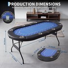 71 25   Foldable Oval Poker Table For 8 Players -casino  texas Holdem  blackjack