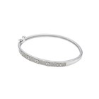 925 Sterling Silver Moissanite Pave Bangle Bracelet Geometric Stackable Jewelry